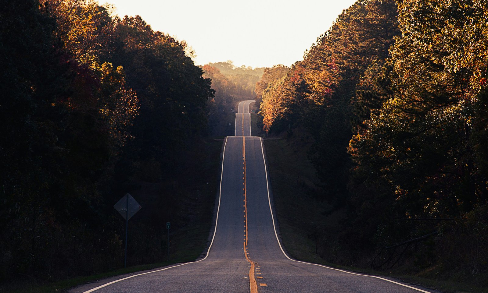Open road at golden hour